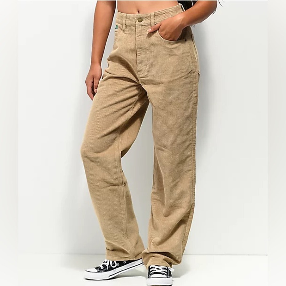 Empyre Pants Womens 7 Brown Corduroy Tori High Waist Baggy Skater Grunge